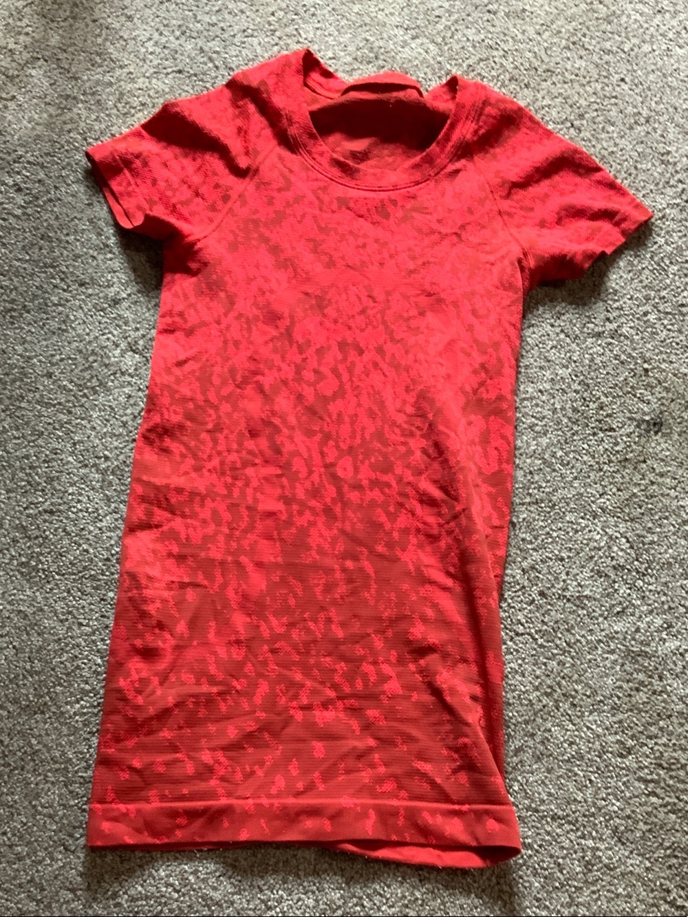 lululemon athletica Red Short-Sleeve Seamless Top